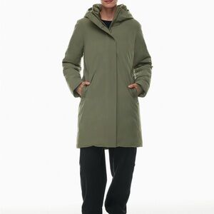 The Group by Babaton Explore Parka Gunmetal Green Color Size Small Long